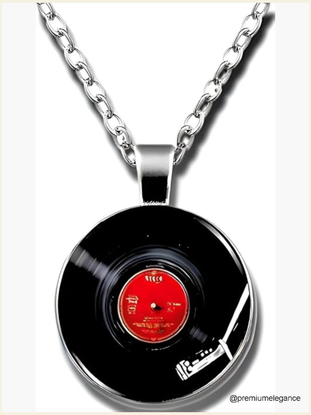 Music Record Pendant Necklace - Avant-Garde Stainless Steel Statement Jewelry